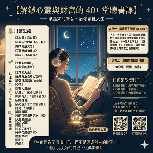 解鎖心靈與財富的 40+ 堂聽書課